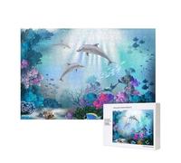 Poezjzw Blue Ocean - Puzzle classico da 300 pezzi con pesce subacqueo, in legno, decorazione moderna per la casa, gioco intellettuale, 28 x 40 cm