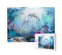 Poezjzw Blue Ocean - Puzzle classico da 500 pezzi con pesce subacqueo, in legno, decorazione moderna per la casa, gioco intellettuale, 38 x 52 cm