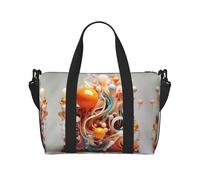 Poezjzw Borsa da viaggio 3D con vortici colorati e palline, borsa per il fine settimana da donna, borsa ospedaliera per lavoro e consegna durante la notte, borsa bagagli nera, taglia unica, colore