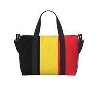 Poezjzw Borsa da viaggio con bandiera del Belgio Weekender Carry On Tote Bags per donne borse da ospedale per lavoro e consegna borsa per bagagli durante la notte, nero, taglia unica, Nero, One Size
