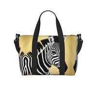 Poezjzw Borsa da viaggio in bianco e nero Zebra borsa da viaggio Tote Carry On Bagagli Resistente all'acqua Weekender Pernottamento Borse Per Pieghevole, nero, Taglia unica