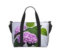 Poezjzw Borsa da viaggio ramificata dell'ortensia Tote Carry On Bagagli Resistente all'acqua Weekender Pernottamento Borse Per Pieghevole, nero, Taglia unica