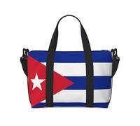 Poezjzw Borsone da viaggio con bandiera cubana Borsa da viaggio Weekender Carry On Tote Borse per donne Borse da ospedale per lavoro e consegna Borsa per bagagli durante la notte, nero, taglia unica,