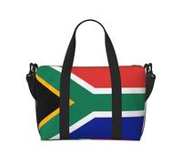 Poezjzw Borsone da viaggio con bandiera del Sud Africa, borsa da viaggio, borsa da viaggio, impermeabile, per weekender, pieghevole, nera, taglia unica, Nero , Taglia unica