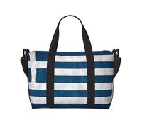 Poezjzw Borsone da viaggio con bandiera greca Weekender Carry On Tote Bags per donne Borse da ospedale per lavoro e consegna Borsa per bagagli durante la notte, nero, taglia unica, Nero, One Size