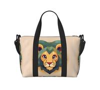 Poezjzw Borsone da viaggio con leone dei cartoni animati Weekender Carry On Tote Bags per le donne Borse da ospedale per lavoro e consegna Borsa per bagagli durante la notte, nero, taglia unica, Nero,