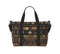 Poezjzw Borsone da viaggio in stile bohémien, borsa da viaggio per weekender, borse da ospedale per donne borse da ospedale per lavoro e consegna, borsa per bagagli durante la notte, nera, taglia