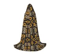 POEZJZW Carino Panda Girasole Modello Adolescente Mantello Con Cappuccio Mantello Donne Uomini Costume di Halloween Masquerade Cosplay Costume Festa di Natale Vestaglia S