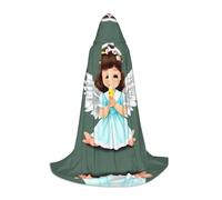 POEZJZW Carino Piccolo Angelo Modello Con Cappuccio Mantello Accappatoio Costume Mantello Per Adulti Uomini Donne Felpe Con Cappuccio Di Natale Mantello Costumi Cosplay L