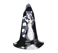 POEZJZW Carino Raccoon Modello Adolescente Mantello Con Cappuccio Mantello Donne Uomini Costume di Halloween Costume In Maschera Cosplay Festa di Natale Robe L