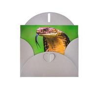 POEZJZW Cobra Snake - Biglietto di auguri in carta perlata, vuoto, adatto per feste di compleanno, matrimoni, inviti con busta grigia