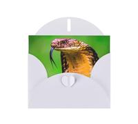 POEZJZW Cobra Snake carta perlata biglietto di auguri bianco adatto per feste di compleanno matrimonio invito con busta bianca