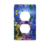 Poezjzw Colorful Tropical Sea Fish Pattern Light Switch Cover Outlet Duplex Presa Decorativa Parete Piastra Decorativa Dimensioni 4.5x2.76 Pollici