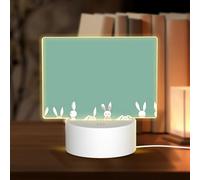 POEZJZW Coniglietto pasquale Modello Led Base Lampada Luce Notte Acrilico USB 3 Modalità per Camera Cafe Bar Festa di Compleanno