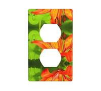 Poezjzw Copertura per interruttore della luce con motivo giglio tigre, copertura duplex, piastra decorativa da parete, dimensioni 11,4 x 7,9 cm