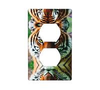 Poezjzw Copertura per presa con motivo tigre, piastra decorativa per interruttore della luce, per cucina, bagno, camera da letto, casa colonica