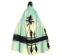 POEZJZW Coppia sposata che cammina sulla spiaggia modello adulto mantello con cappuccio mantello donna uomo costume di Halloween in maschera cosplay costume festa di Natale vestaglia