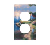 Poezjzw Cottage By The Sea Pattern Outlet Covers Piastra da Parete Interruttore Luce Piastra Decorativa Per Cucina Bagno Camera Da Letto Agriturismo Decor