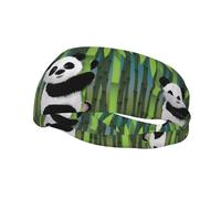 Poezjzw Curious Baby Panda Pattern Fascia sportiva adatta per corsa, yoga, corsa, ciclismo, fascia elastica per l'umidità