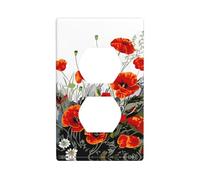 Poezjzw Dancing Red Flower Pattern Light Switch Cover Outlet Duplex Presa Piastra Decorativa Parete Piastra Decorativa Dimensioni 4.5x2.76 Pollici