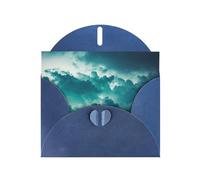 POEZJZW Dimensioni di una nuvola di carta perla, biglietti di Natale, con buste blu, biglietti di ringraziamento, matrimonio, San Valentino, 10 pezzi