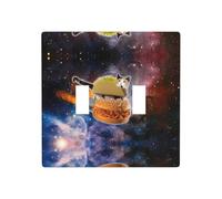 Poezjzw Divertente Gatto in Spacess Pattern Piastra Da Parete Presa Copertura Decorativa Parete Piastra Dimensioni 4.5X 4.5 "Doppio Toggle Outlet Luce Interruttore Copertura