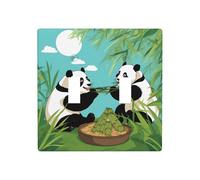 Poezjzw Due simpatici grandi panda modello decorativo per interruttore della luce copre 2 bande piastra da parete doppia interruttore a levetta copertura 11,4 x 11,4 cm