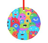 Poezjzw Espressioni multiple modello di vetro ornamento di Natale rotondo appeso ciondolo regali per le vacanze di Natale, ornamenti per la decorazione della casa