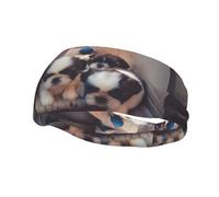 Poezjzw Fascia elastica per capelli con simpatico cucciolo in the corner adatta per corsa, yoga, corsa, ciclismo, fascia elastica per l'umidità