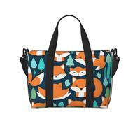 Poezjzw Fox Forest Happy Cut Borsa da Viaggio Weekend Donna Borsa Ospedale per Lavoro e Consegna Notte Borsa Bagagli Nero Taglia Unica Nero Taglia Unica, Nero , taglia unica