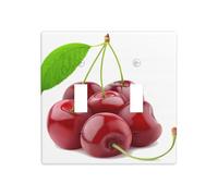 Poezjzw Fresh Cherry Pattern Wall Plate Outlet Cover Decorativo Wall Plate Dimensioni 4.5X 4.5 "Doppio Toggle Outlet Light Switch Cover