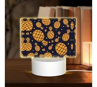 POEZJZW Golden Ananas Modello Led Base Lampada Luce Notturna Acrilico USB 3 Modalità per Camera Cafe Bar Festa di Compleanno