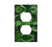 Poezjzw Green Nature Pattern Outlet Covers Piastra da parete Interruttore Luce Piastra Decorativa per Cucina Bagno Camera da Letto Casale Decorazione