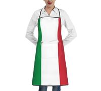 POEZJZW Grembiule Bandiera Italiana Con Tasche Per Cucina, Barbecue, Giardinaggio, Adatto Per Cuochi E Casalinghe Uomini E Femminili, bianco, taglia unica