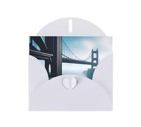 POEZJZW High Bridge Over The Sea - Biglietti di Natale in carta perlata, con buste bianche, biglietti di ringraziamento, matrimonio, San Valentino, 10 pezzi