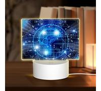 POEZJZW Intelligenza Artificiale Cervello Modello Rettangolare Acrilico Luce Notte Touch Interruttore Accento per Librerie Scrivanie Comodini