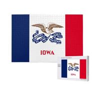 Poezjzw Iowa Bandiera dello Stato Adulto Puzzle Classico 1000 Pezzi Puzzle in Legno Moderno Decorazione Casa Intellettuale Gioco 75x50cm