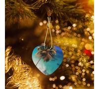 Poezjzw Isole dei Caraibi in ceramica ornamento di Natale a forma di cuore appeso regali per le vacanze di Natale, ornamenti per la decorazione della casa