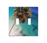 Poezjzw Isole dei Caraibi Modello Decorativo Interruttore Luce Piastra Copre 2 Gang Piastra Da Parete Doppio Interruttore A Levetta Copertura 11,4 X 11,4 Pollici
