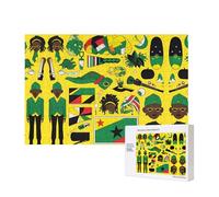 Poezjzw Jamaican Elements - Puzzle classico per adulti, 300 pezzi, puzzle in legno, decorazione moderna per la casa, gioco intellettuale, 40 x 28 cm