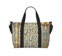 Poezjzw Labyrinth Treasure Map Travel Duffle Bag Weekender Carry On Tote Bags per donne Borse da ospedale per lavoro e consegna Borsa per bagagli durante la notte, nero, taglia unica, Nero, One Size