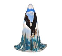 POEZJZW L'aquila con le ali modello mantello con cappuccio mantello costume mantello per adulti uomini donne felpe con cappuccio di Natale mantello costumi cosplay M