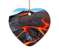 Poezjzw Lava dopo eruzione modello di ceramica ornamento di Natale a forma di cuore appeso regali per le vacanze di Natale, ornamenti per la decorazione della casa