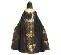 POEZJZW Libreria Libreria Libro Modello Poncho Halloween Cappuccio Mantello Donna Uomo Halloween Dress Up Party Cosplay Costumi