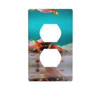 Poezjzw Little Crab By The Sea Pattern Outlet Covers Piastra da parete Piastra Interruttore Luce Piastra Decorativa Per Cucina Bagno Camera da letto Casale Decor