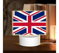 POEZJZW Luce notturna rettangolare in acrilico con motivo bandiera britannica, con cavo USB, regolabile, 3 colori, per ristorante, bar, caffetteria