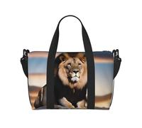 Poezjzw Lucky Lion Viaggio Duffel Bag Tote Carry On Bagagli Impermeabile Weekender Pernottamento Borse Per Pieghevole, nero, Taglia unica