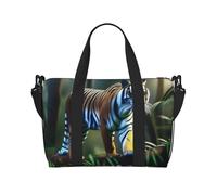 Poezjzw Lucky Tiger Borsone da viaggio Tote Carry On Bagagli Impermeabile Weekender Pernottamento Borse per Pieghevole, nero, Taglia unica