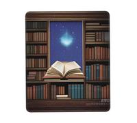 POEZJZW Magic Books On Bookshelf Pattern Tappetino per mouse antiscivolo in gomma con bordi cuciti impermeabile tappetino per mouse da gioco per scrivania gaming lavoro mouse wireless 25,4 x 30,5 cm