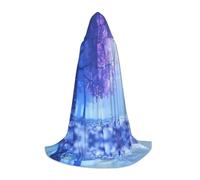 POEZJZW Mantello con cappuccio con motivo albero dopo pioggia mantello mantello per adulti uomini donne felpe con cappuccio di Natale mantello costumi cosplay L